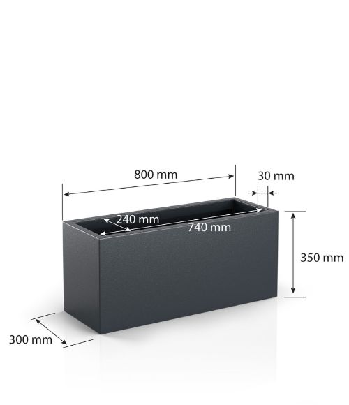 Podłużna prostokątna donica do ogodu Monumo Long Slim 